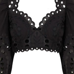 Top Luna con ricamo in nero Charo ruiz ibiza 1989 - donna 