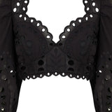 Top Luna con ricamo in nero Charo ruiz ibiza 1989 - donna 
