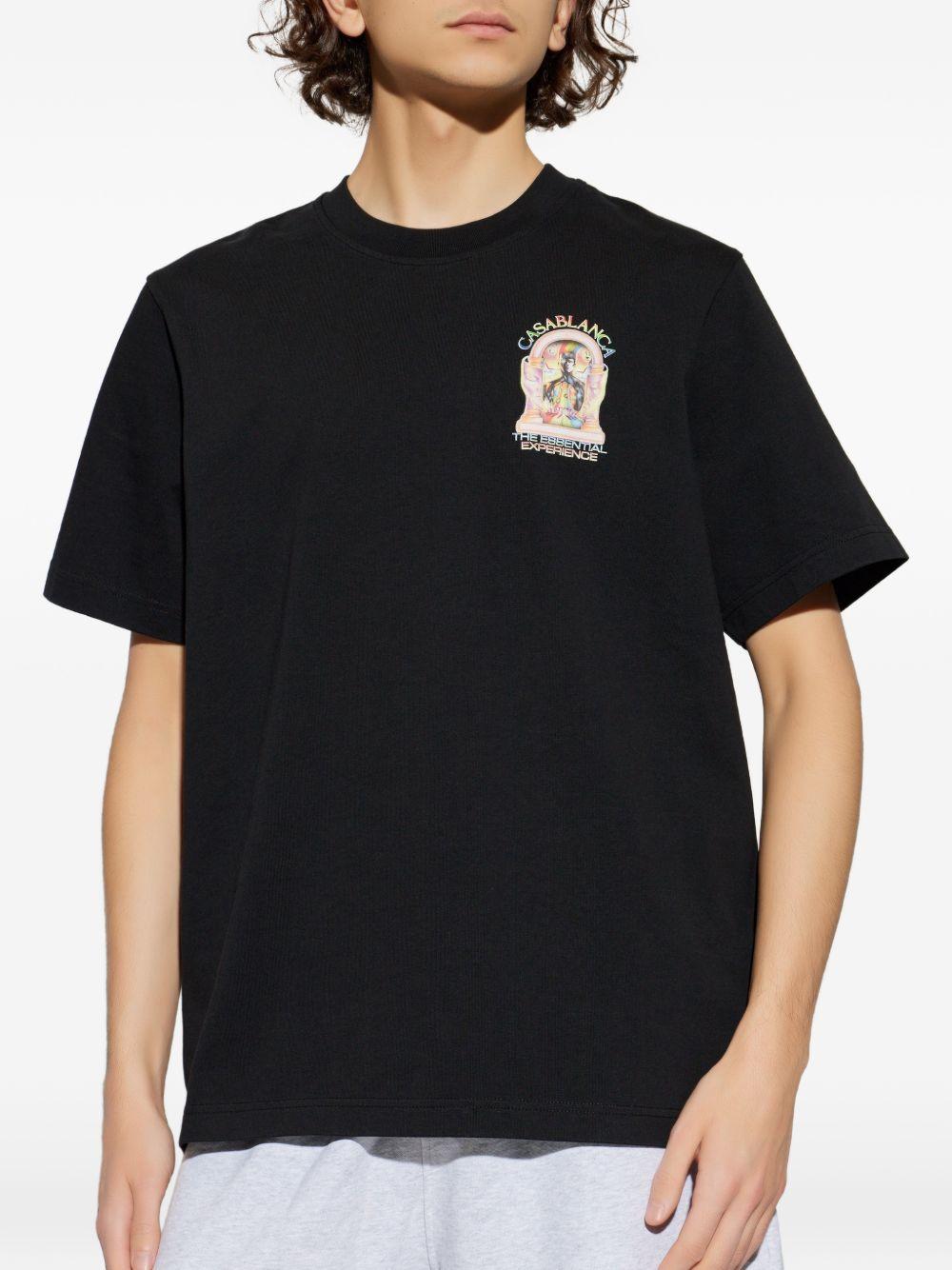 T-shirt girocollo con stampa in nero Casablanca - uomo 