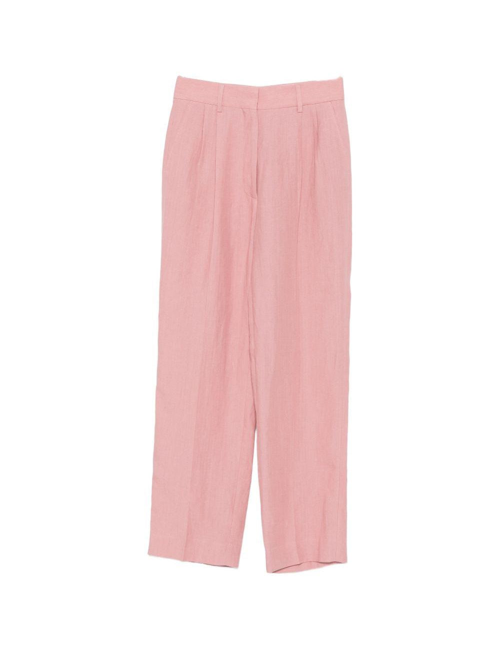 Pantaloni a gamba larga in lino in rosa Blazé milano - donna 