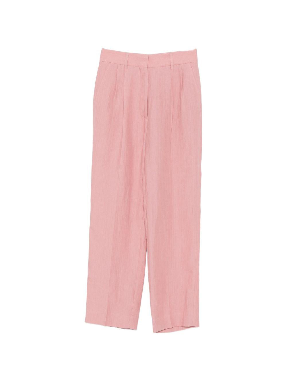 Pantaloni a gamba larga in lino in rosa Blazé milano - donna 