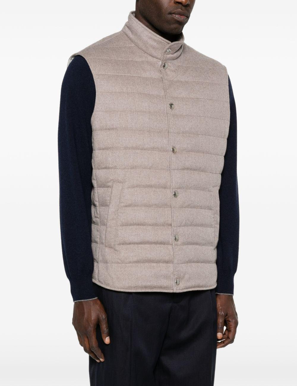 Gilet imbottito con tasche in beige Brunello Cucinelli - uomo 