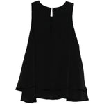Top con ruchesi in nero 