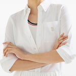 Camicia con logo in bianco brunello cucinelli - donna 