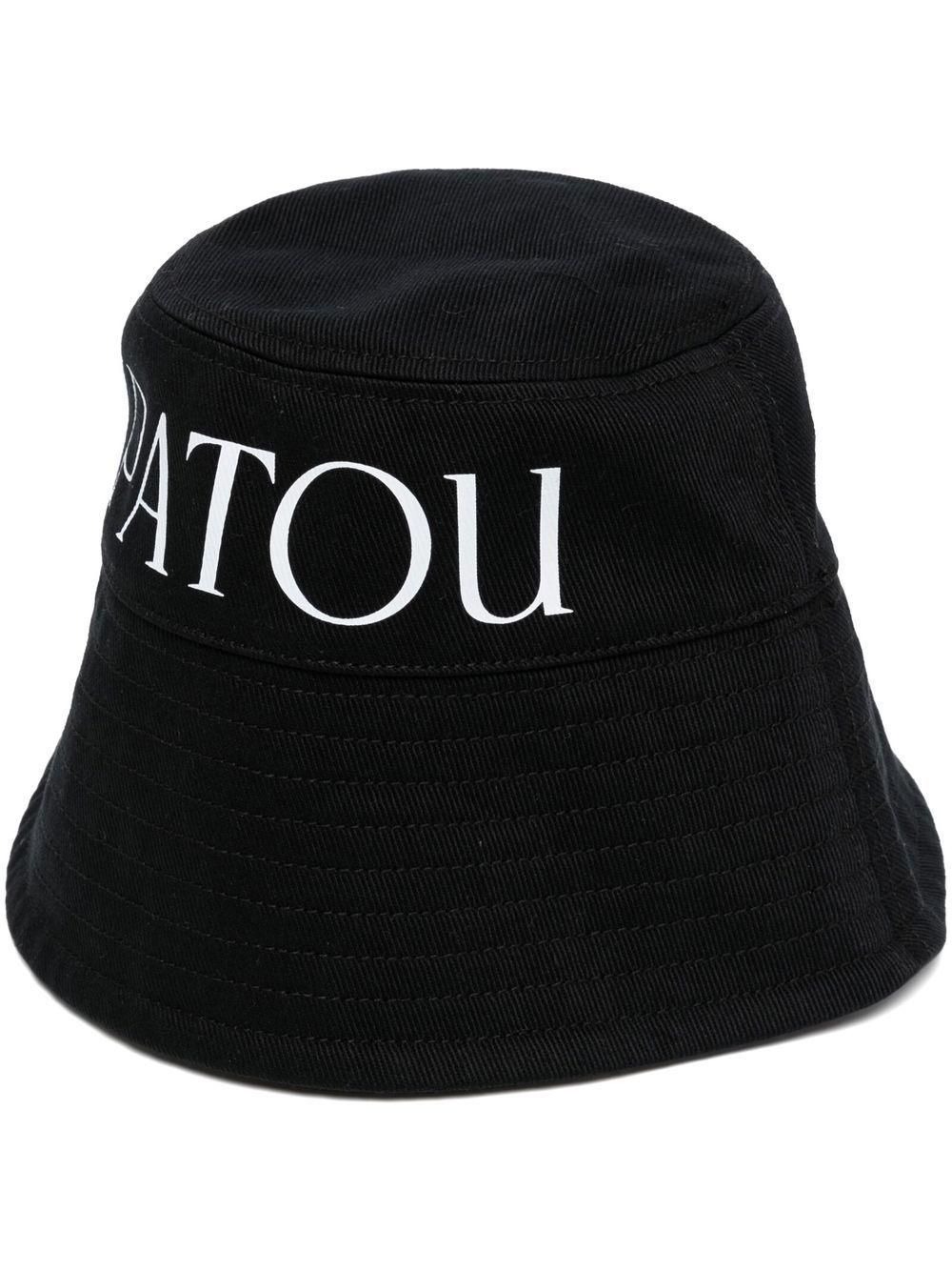 Cappello bucket con stampa in nero - donna 