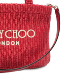 Borsa con logo in raffia in rosso Jimmy choo - donna 