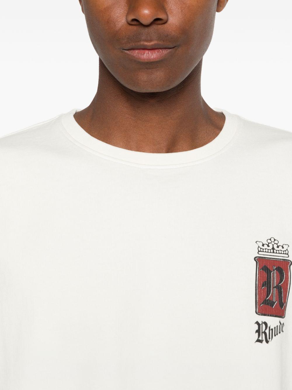 T-shirt con logo grafico in bianco Rhude - uomo 