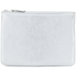Portafoglio in pelle con logo goffrato in grigio Comme des garcons wallet - unisex 