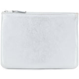 Portafoglio in pelle con logo goffrato in grigio Comme des garcons wallet - unisex 