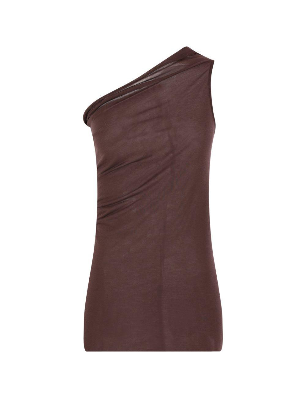 Top monospalla in marrone Rick Owens - donna 