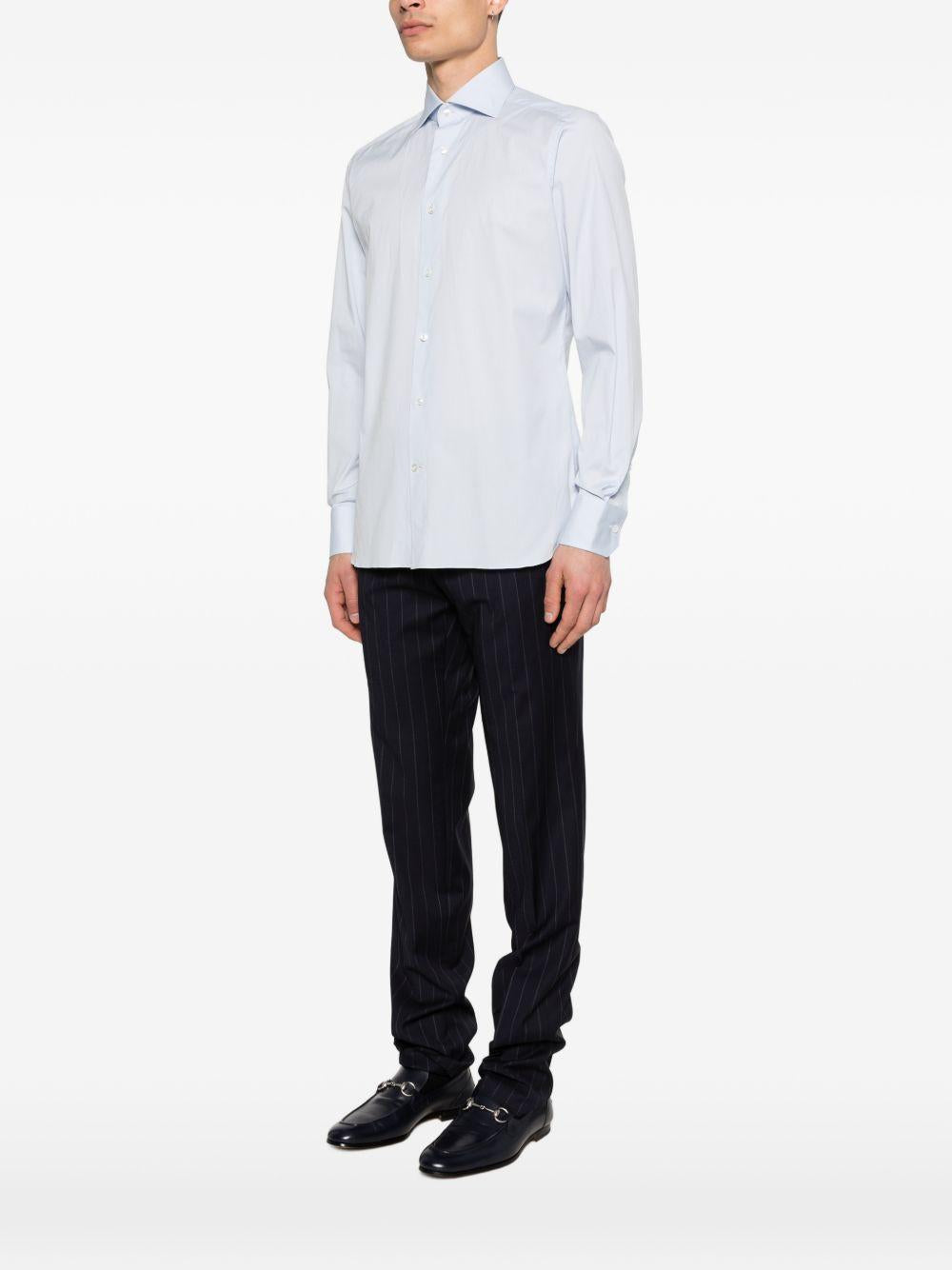 Camicia classica a maniche lunghe in azzurro Zegna - uomo 