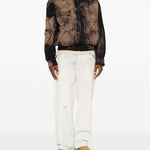 Giacca tie-dye con effetto vissuto in nero e kaki Feng chen wang - uomo 