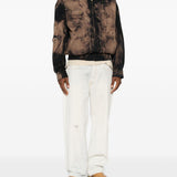 Giacca tie-dye con effetto vissuto in nero e kaki Feng chen wang - uomo 