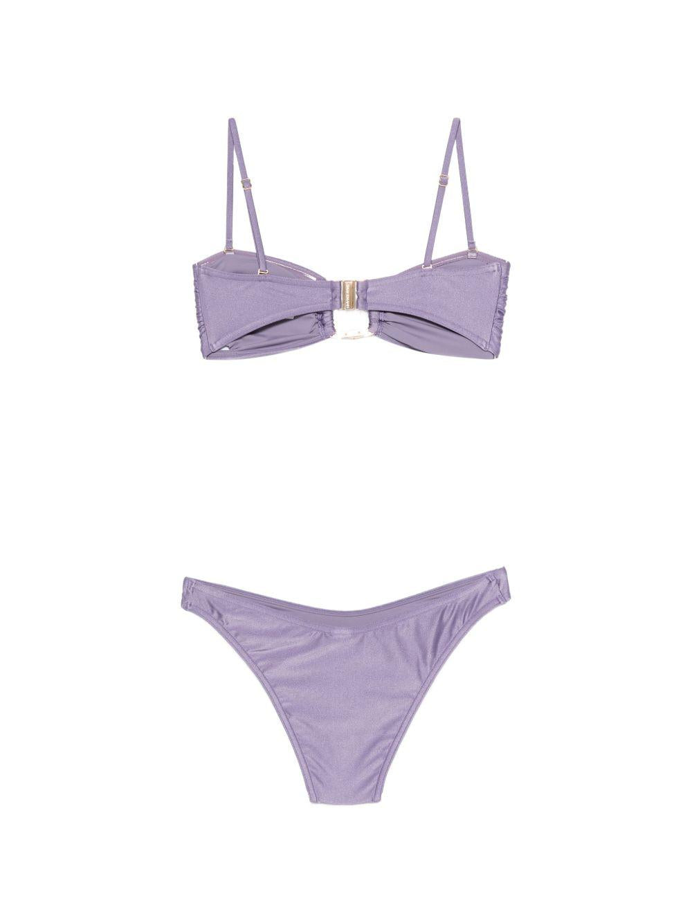 Bikini con bordi in bambù Indra in lilla 