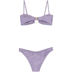 Bikini con bordi in bambù Indra in lilla 