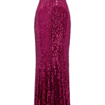 Abito lungo con paillettes black flower in viola Jenny packham - donna 