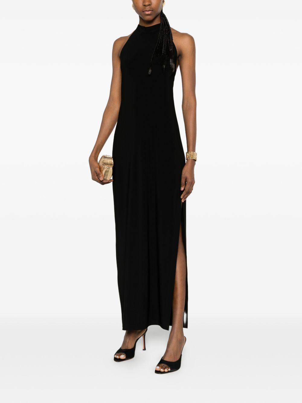ABITO LUNGO SCOLLO HALTER IN NERO NORMA KAMALI - DONNA 