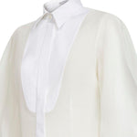 Camicia con maniche bishop in bianco Brunello Cucinelli - donna 