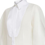Camicia con maniche bishop in bianco Brunello Cucinelli - donna 