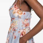 Abito midi Awaken Picnic a fiori in azzurro Zimmermann - donna 