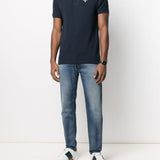 Polo con logo in blu - BARBOUR uomo 