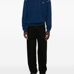 Felpa con cappuccio e logo in blu Kenzo - uomo 