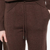 Pantaloni con coulisse in maglia in marrone Gotha - donna 