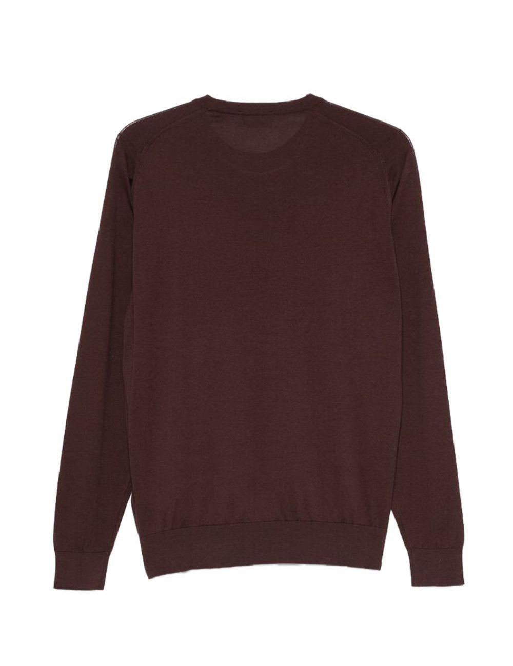 T-shirt a maniche lunghe rowland in marrone John smedley - uomo 