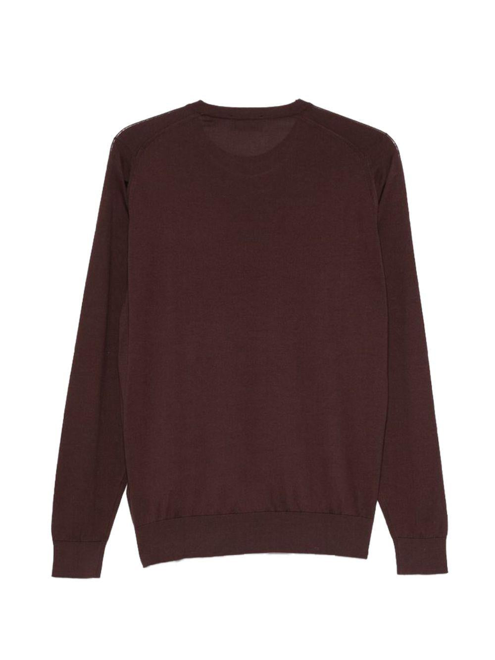 T-shirt a maniche lunghe rowland in marrone John smedley - uomo 