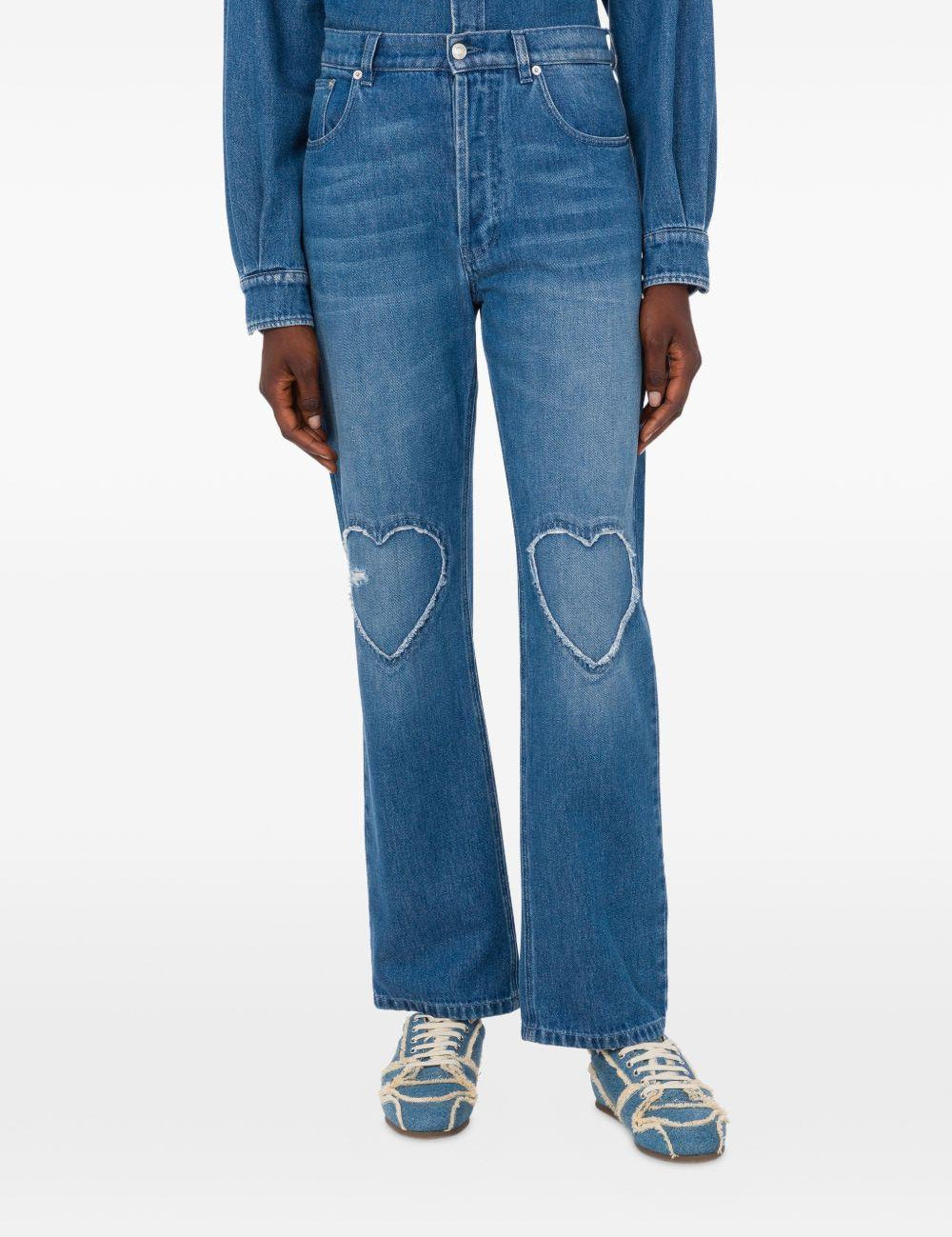 Jeans con applicazione in blu Moschino - donna 