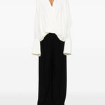Blusa drappeggiata con design asmmetrico in avorio Amen - donna 