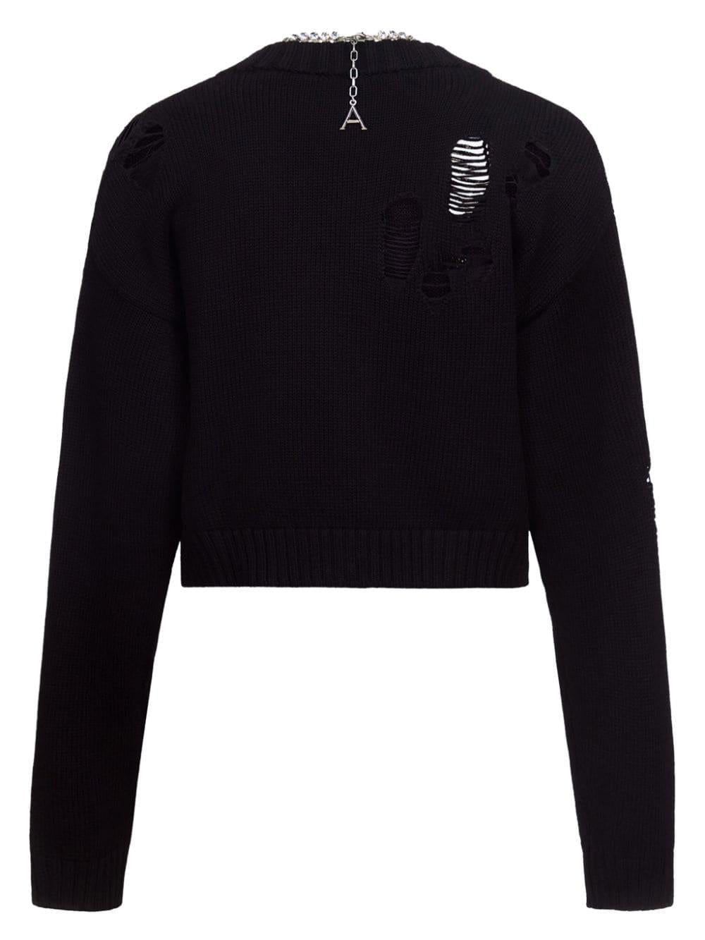 Cardigan con decorazione in cristalli in nero Area - donna 