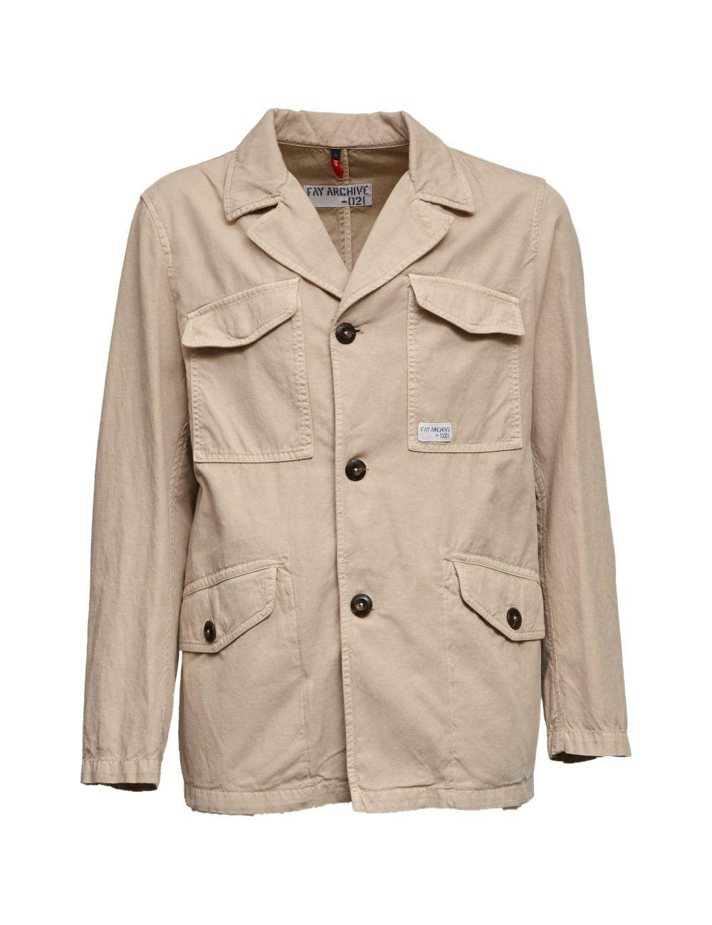 Giacca con tasche applicate in beige Fay - uomo 