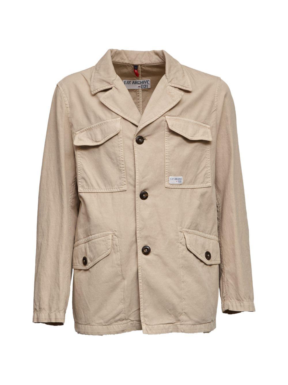 Giacca con tasche applicate in beige Fay - uomo 