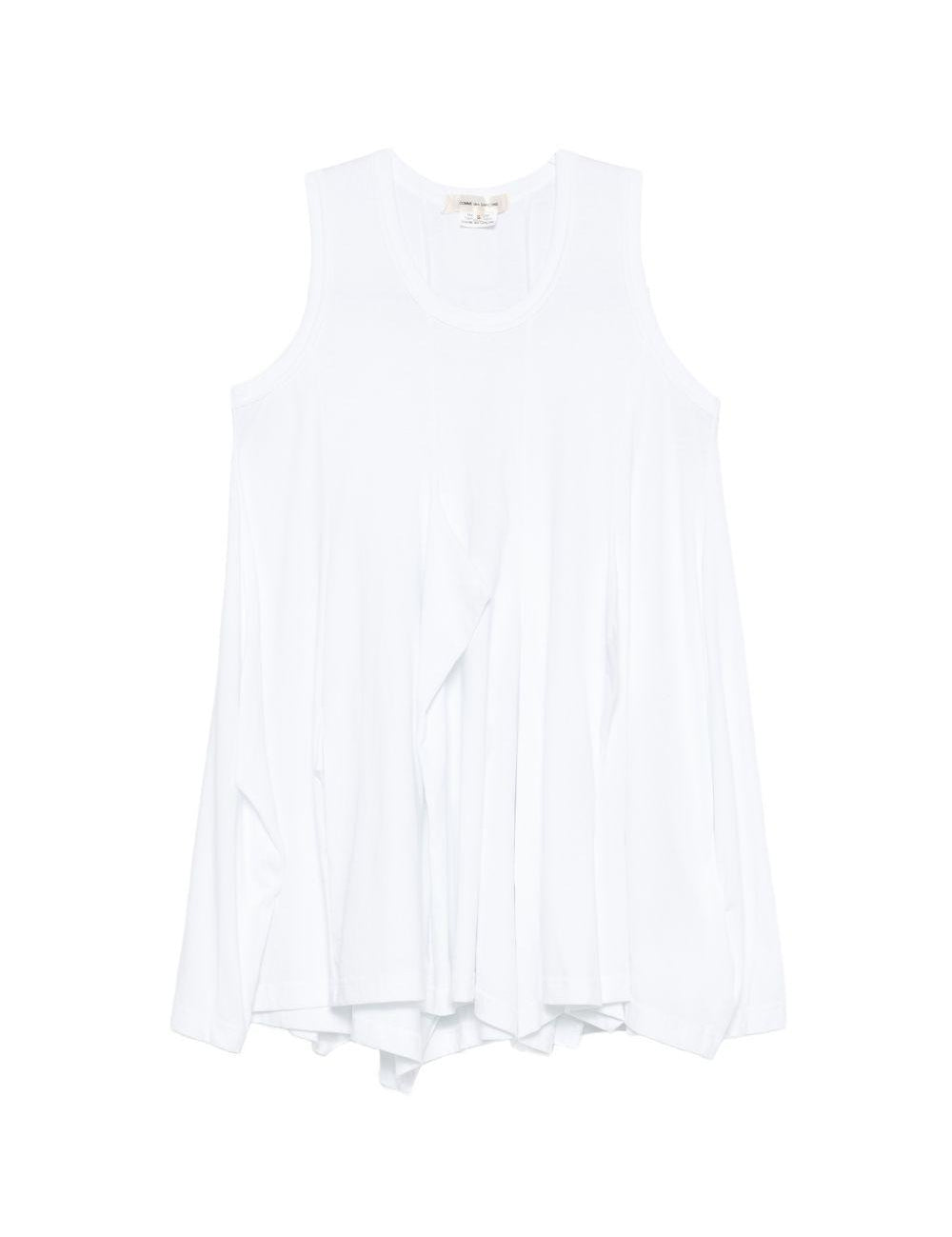 Top asimmetrica drappeggiata in bianco Comme des garcons - donna 