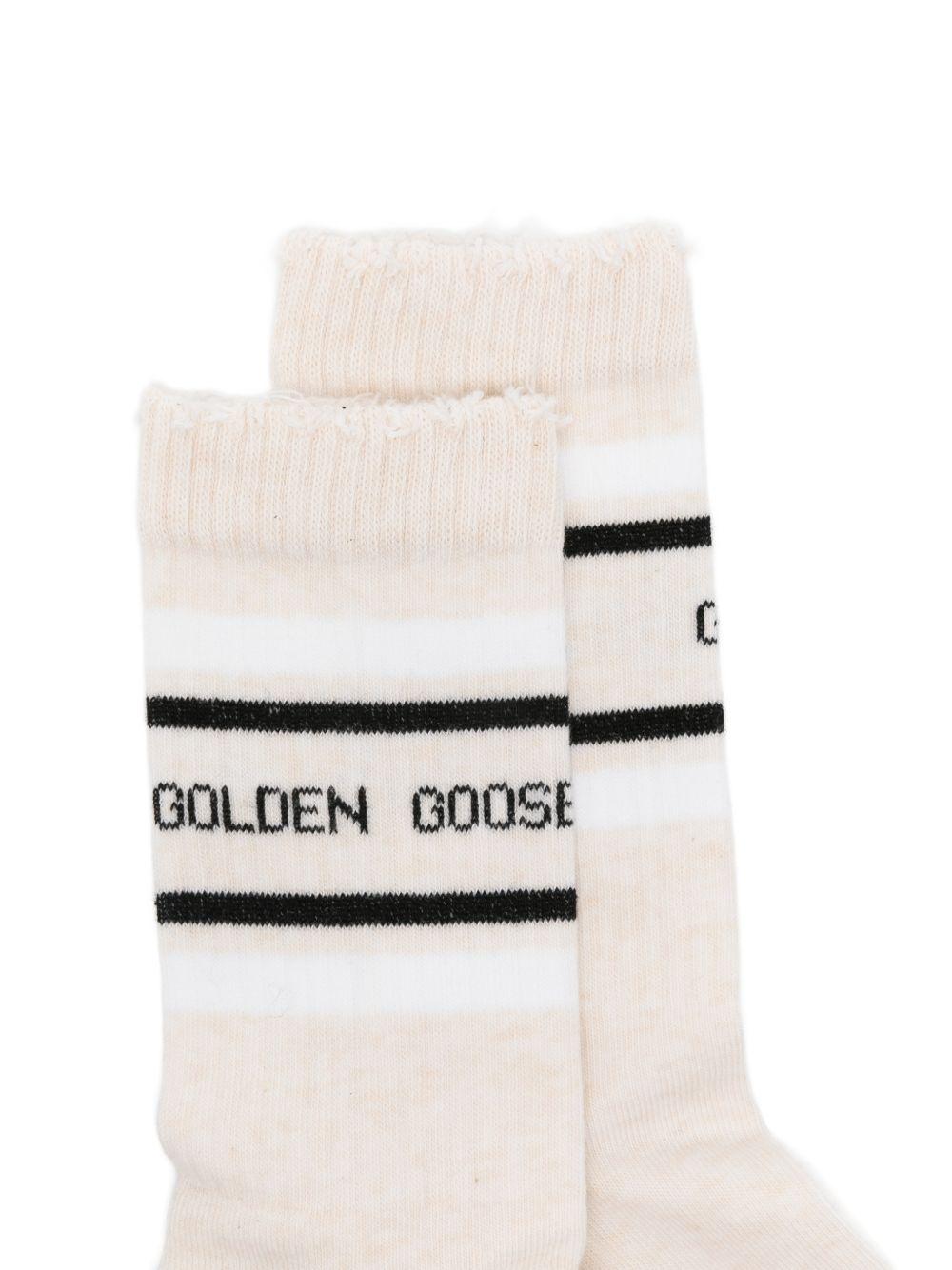 Calzini con logo a strisce in bianco Golden goose - uomo 