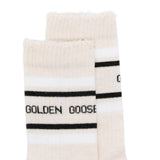 Calzini con logo a strisce in bianco Golden goose - uomo 