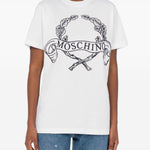 T-shirt con stampa in bianco Moschino - donna 