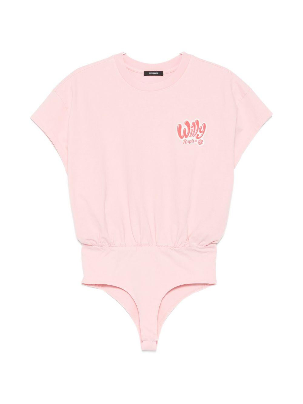 Body con stampa logo in rosa Willy chavarria - donna 