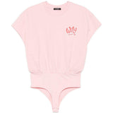 Body con stampa logo in rosa Willy chavarria - donna 