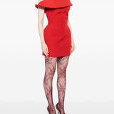 Abito mini con spalle scoperte in rosso Magda Butrym - donna 