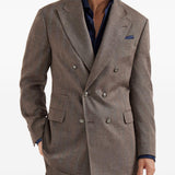 Blazer doppiopetto in marrone Brunello cucinelli - uomo 