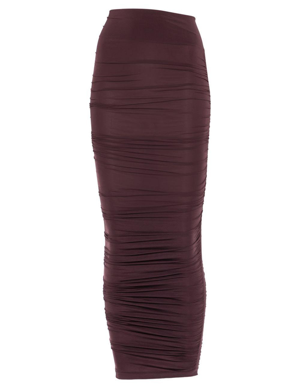 Gonna midi semitrasparente a vita alta in viola Wolford - donna 
