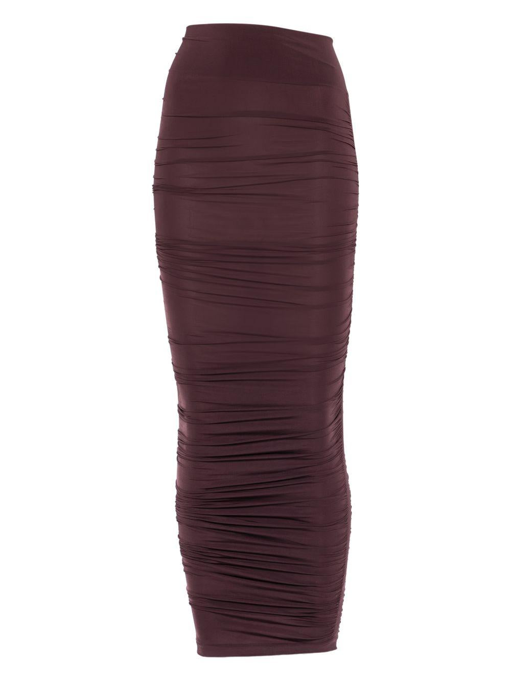 Gonna midi semitrasparente a vita alta in viola Wolford - donna 