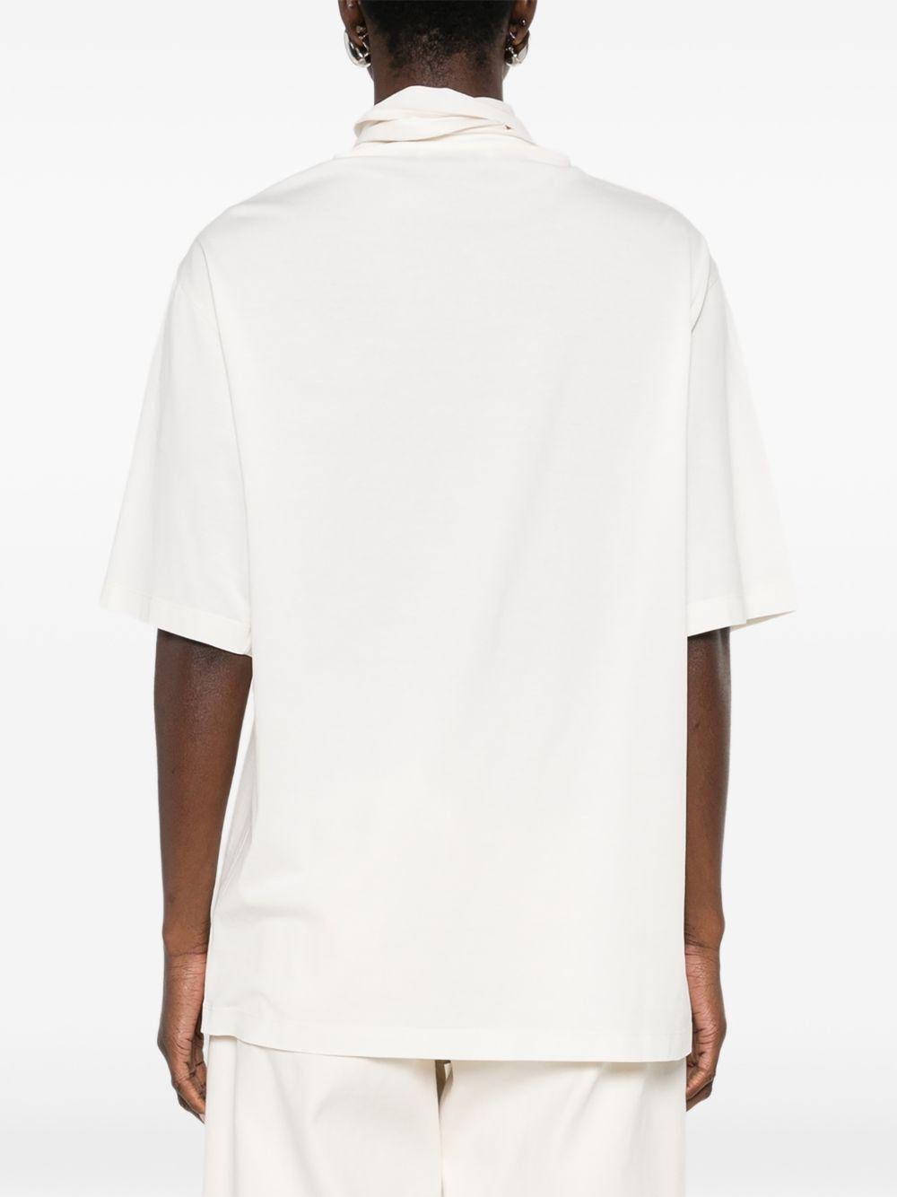 T-shirt con foulard in avorio Lemaire - donna 
