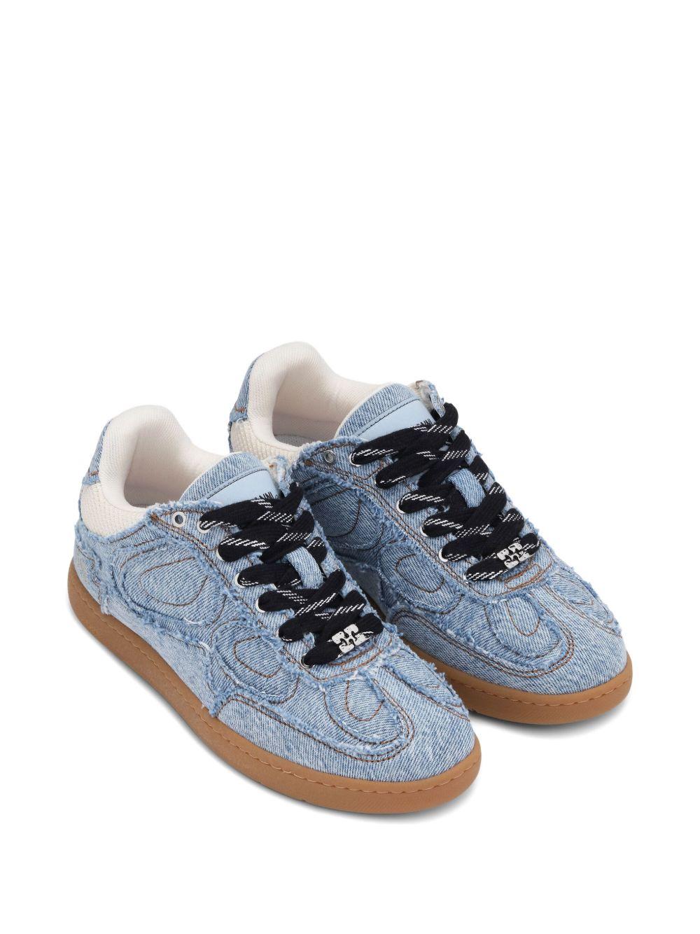 Sneakers con design a inserti in blu 
