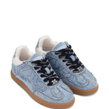 Sneakers con design a inserti in blu 