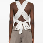 Top con allacciatura sul retro in bianco Maurizio - donna 