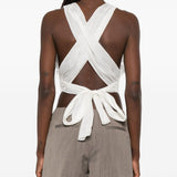 Top con allacciatura sul retro in bianco Maurizio - donna 
