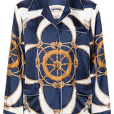 Camicia con stampa grafica in seta multicolore Bally - donna 